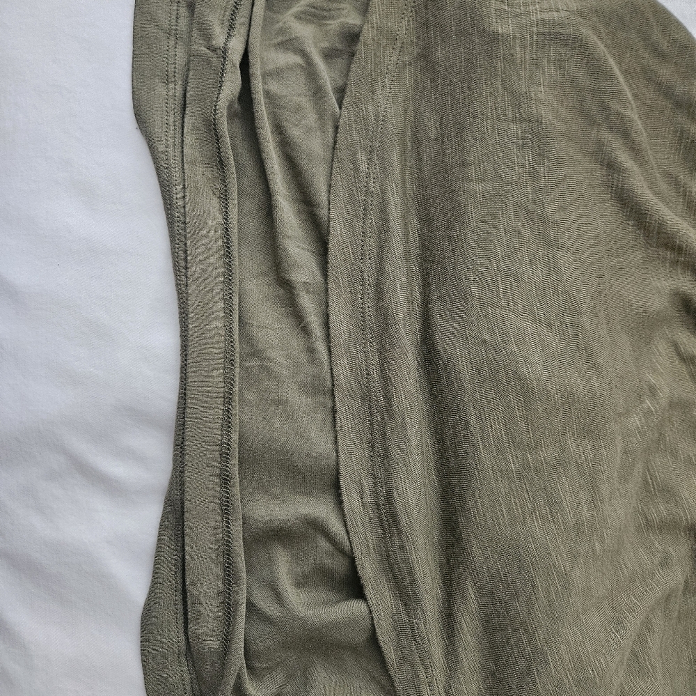 LILA ROSE Olive Green Maxi Slub T-Shirt Dress | SZ M - Picture 4 of 9